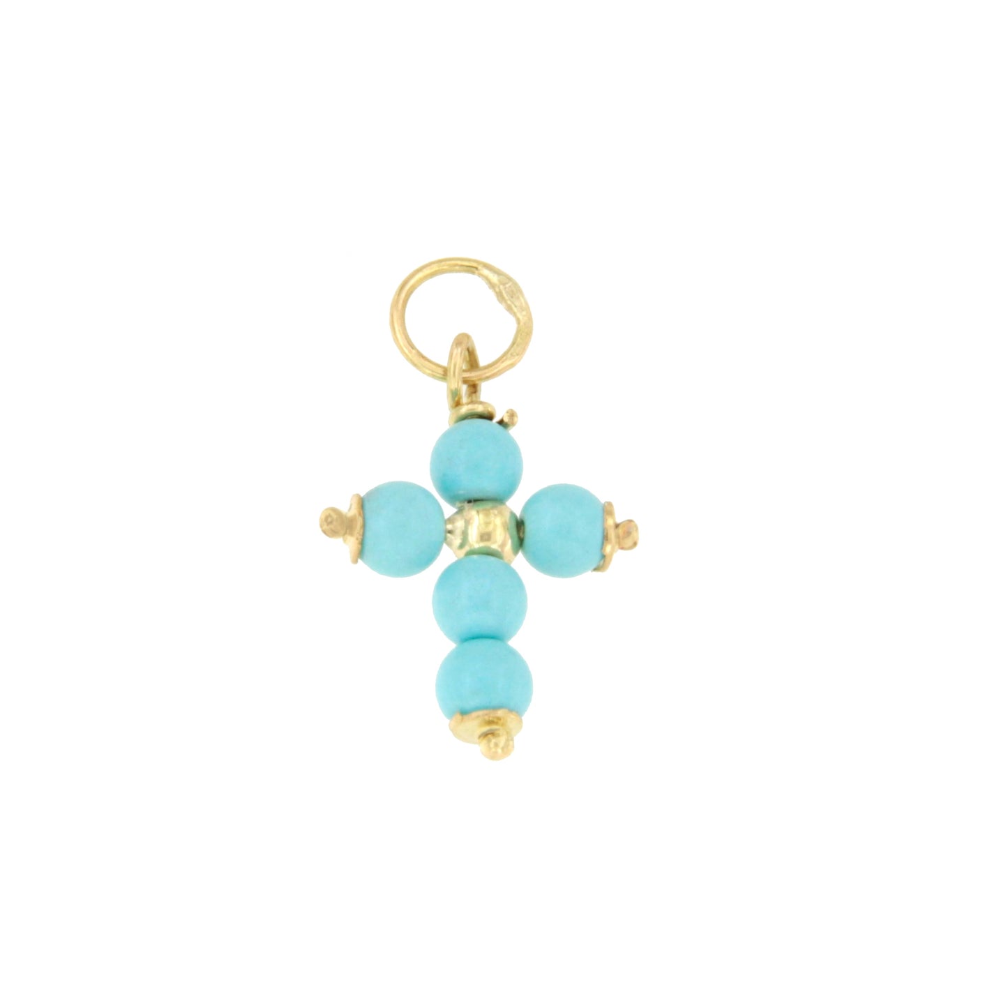 Colgante cruz OASIS de oro de 18 kilates y turquesa