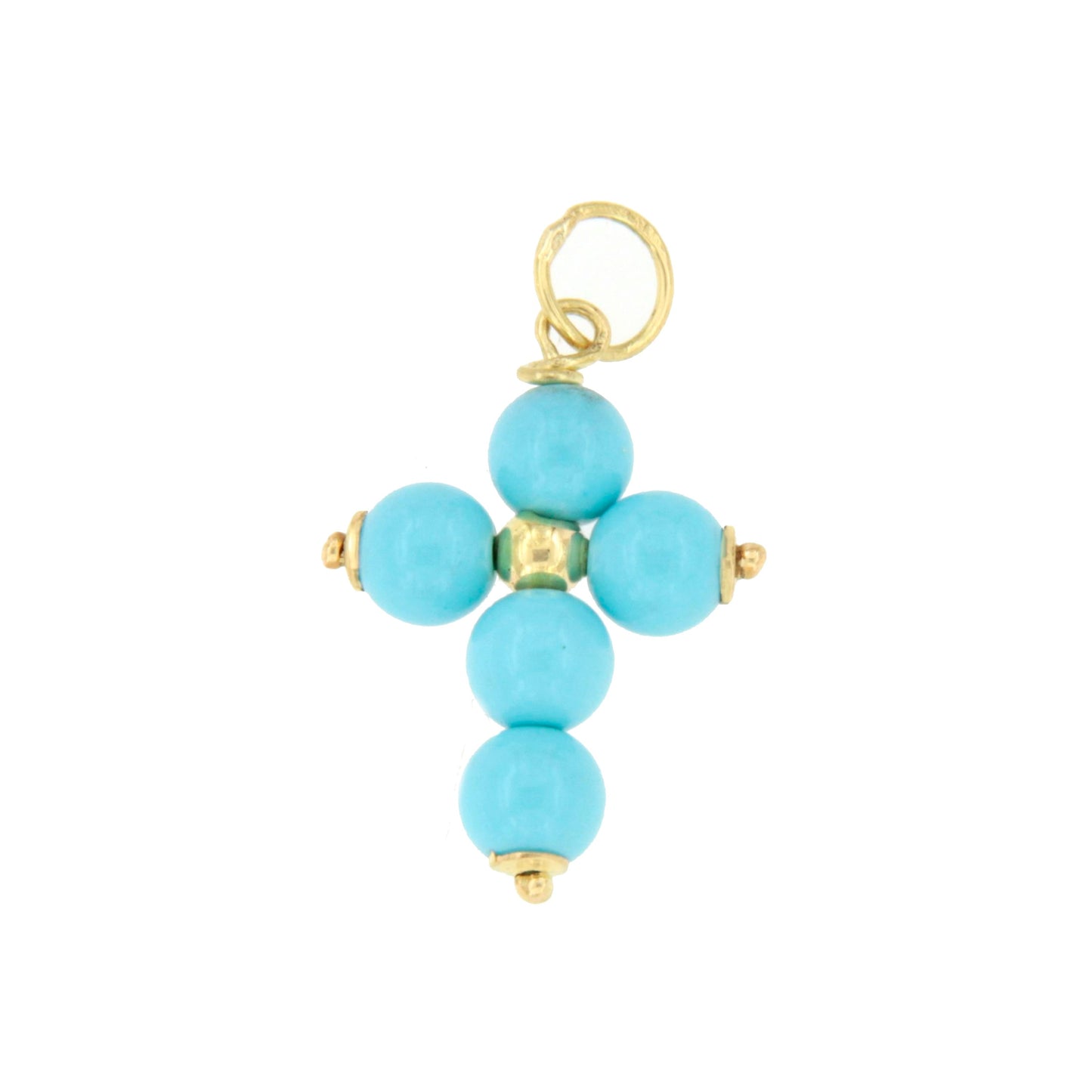 Colgante cruz OASIS de oro de 18 kilates y turquesa