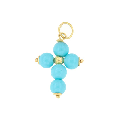 Colgante cruz OASIS de oro de 18 kilates y turquesa