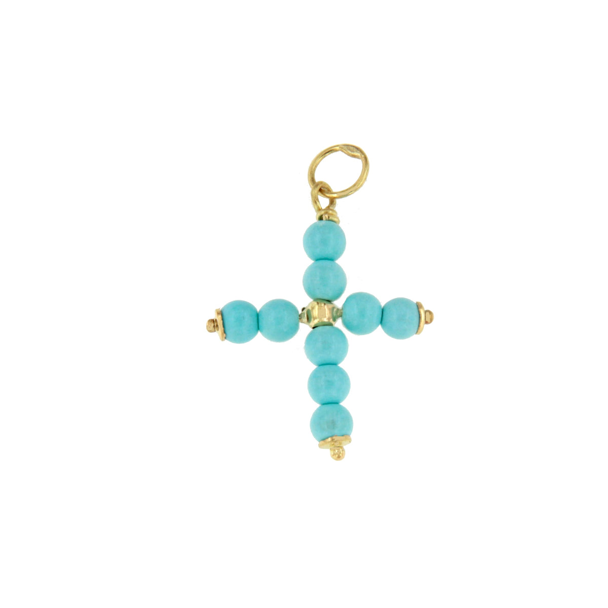 Colgante cruz OASIS de oro de 18 kilates y turquesa