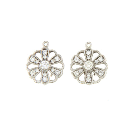 PAU pendants for detachable earrings in 18k white gold