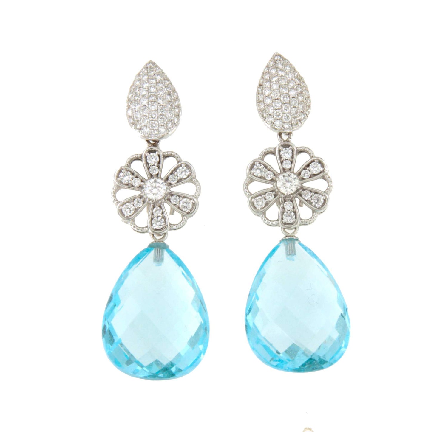 PAU pendants for detachable earrings in 18k white gold