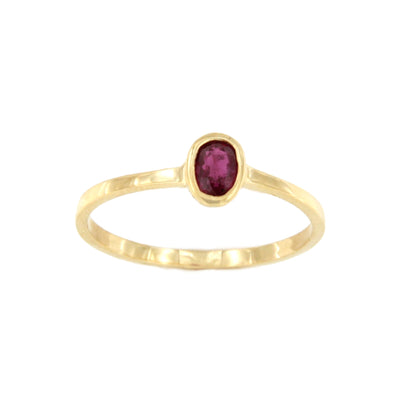 Heather ring with amethyst or blue topaz in 18-karat yellow gold