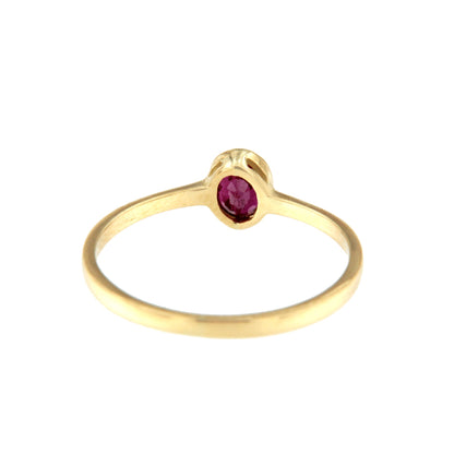 Heather ring with amethyst or blue topaz in 18-karat yellow gold