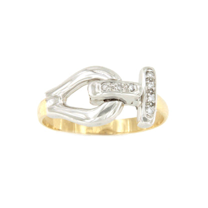 SIDIKA ring in white and yellow gold with curb links