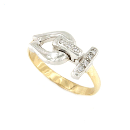 SIDIKA ring in white and yellow gold with curb links
