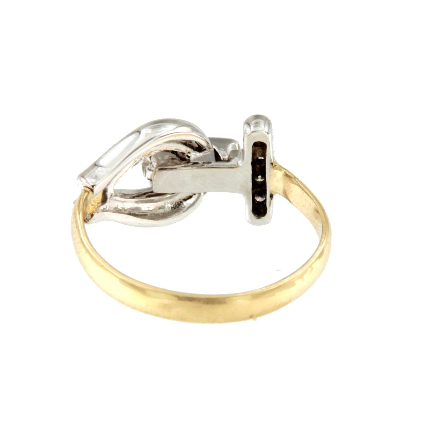 SIDIKA ring in white and yellow gold with curb links