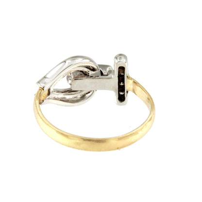 SIDIKA ring in white and yellow gold with curb links