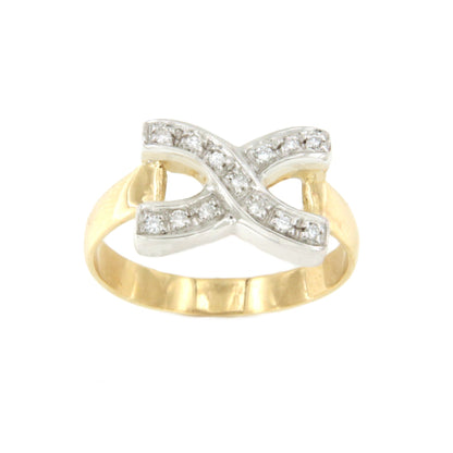 SIDIKA ring in white and yellow gold with curb links