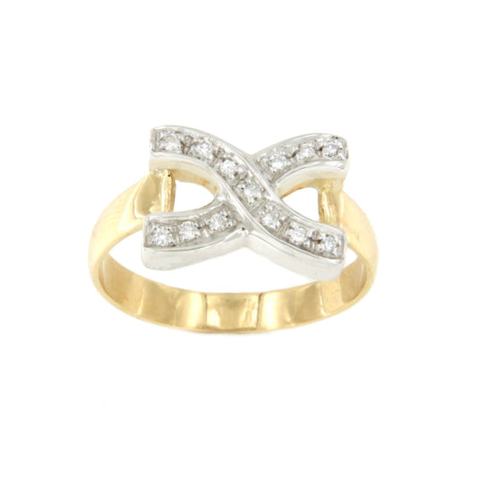 SIDIKA ring in white and yellow gold with curb links