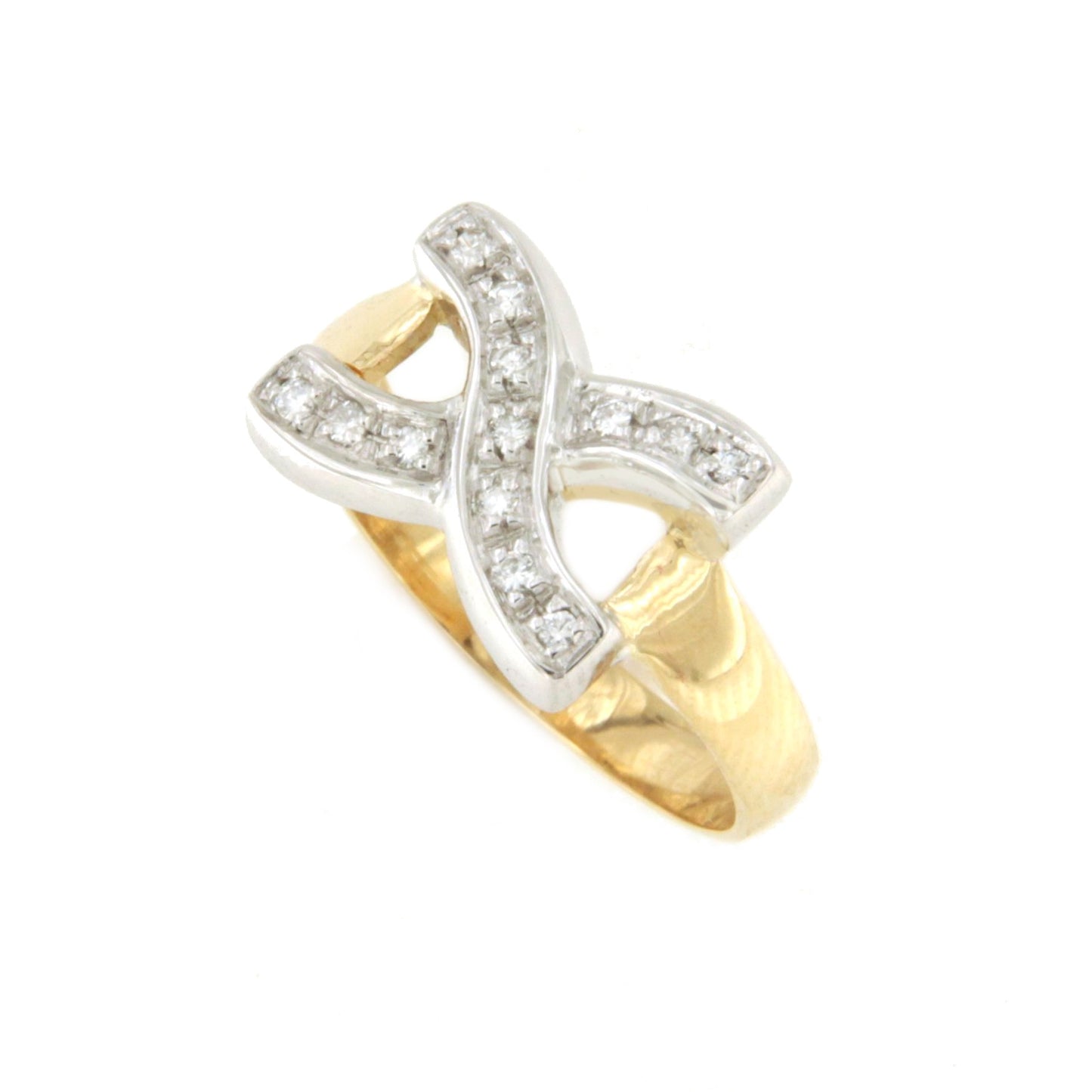 SIDIKA ring in white and yellow gold with curb links
