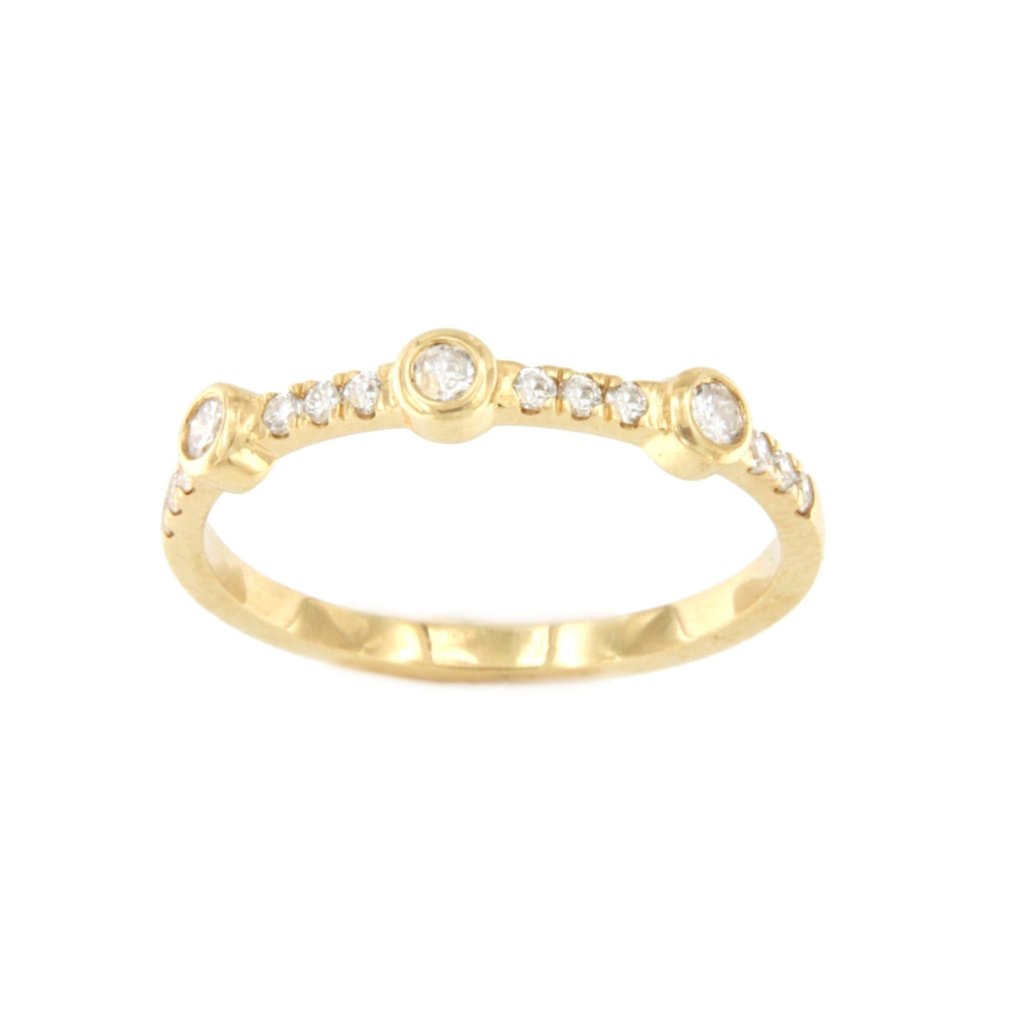 Media alianza BOMBON en oro amarillo con brillantes