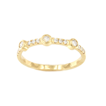 Media alianza BOMBON en oro amarillo con brillantes