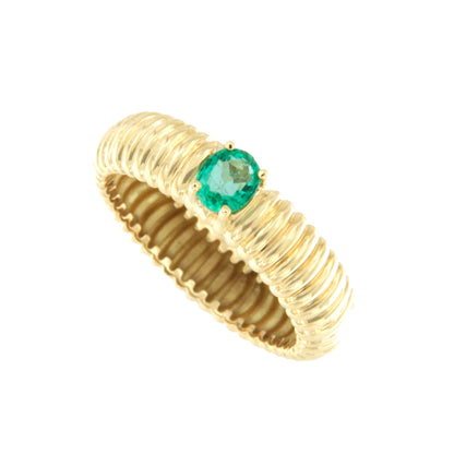 Anillo PAULINA rubí, zafiro, esmeralda en oro amarillo de 18 kilates galloneado