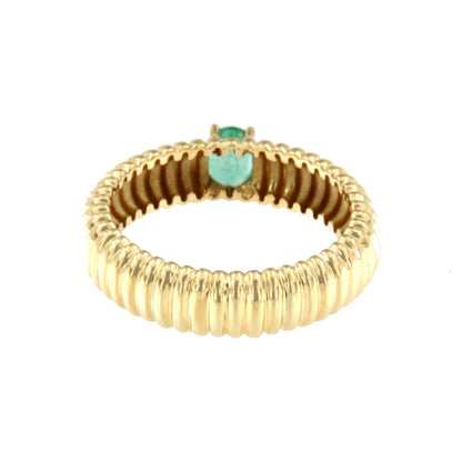 Anillo PAULINA rubí, zafiro, esmeralda en oro amarillo de 18 kilates galloneado