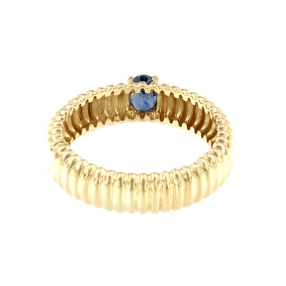 Anillo PAULINA rubí, zafiro, esmeralda en oro amarillo de 18 kilates galloneado