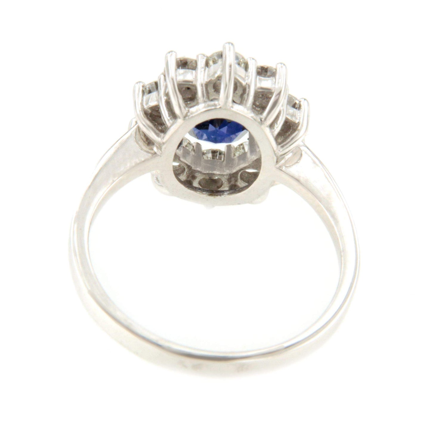 Anillo GALES roseta rubí/ zafiro y brillantes oro blanco de 18 ktes