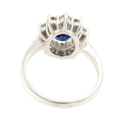 Anillo GALES roseta rubí/ zafiro y brillantes oro blanco de 18 ktes