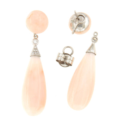 Pendientes MAESTRANZA desmontables de coral piel de ángel en oro amarillo de 18 kts