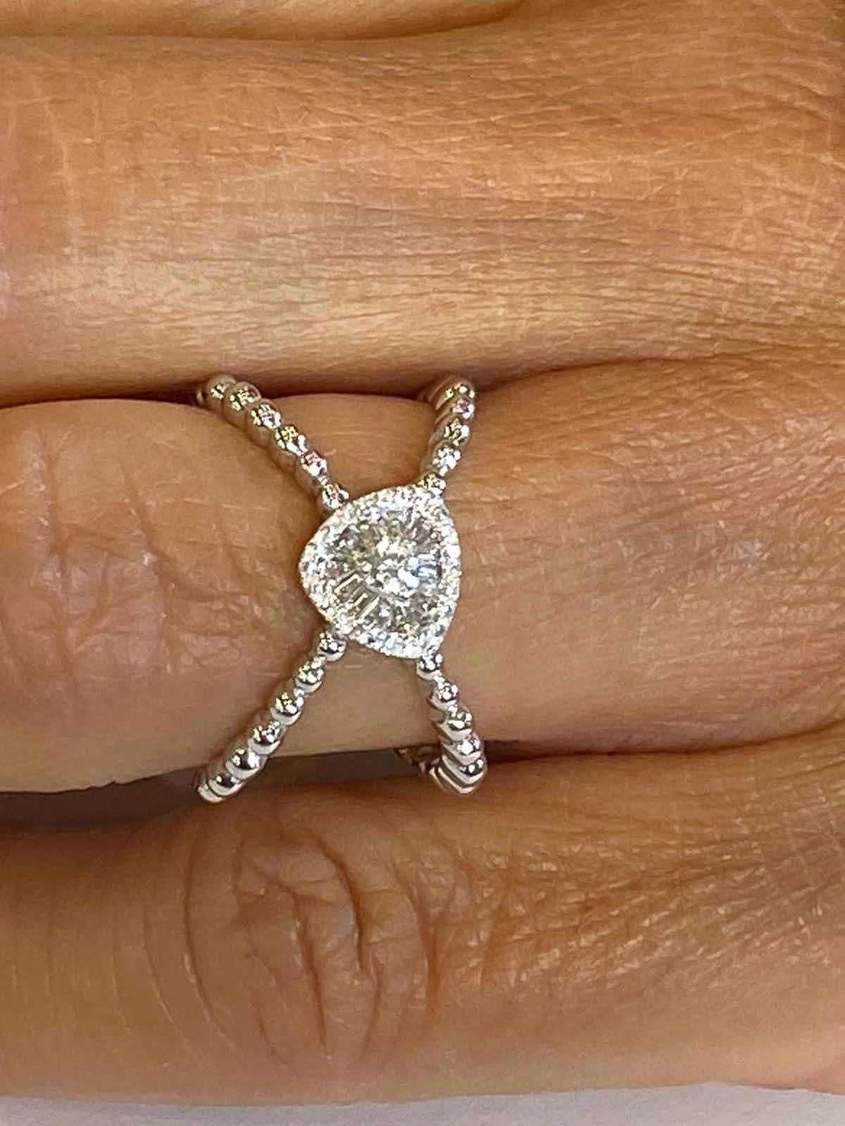 BETHSABE, anillo de oro blanco con diamantes - Roman Joyero