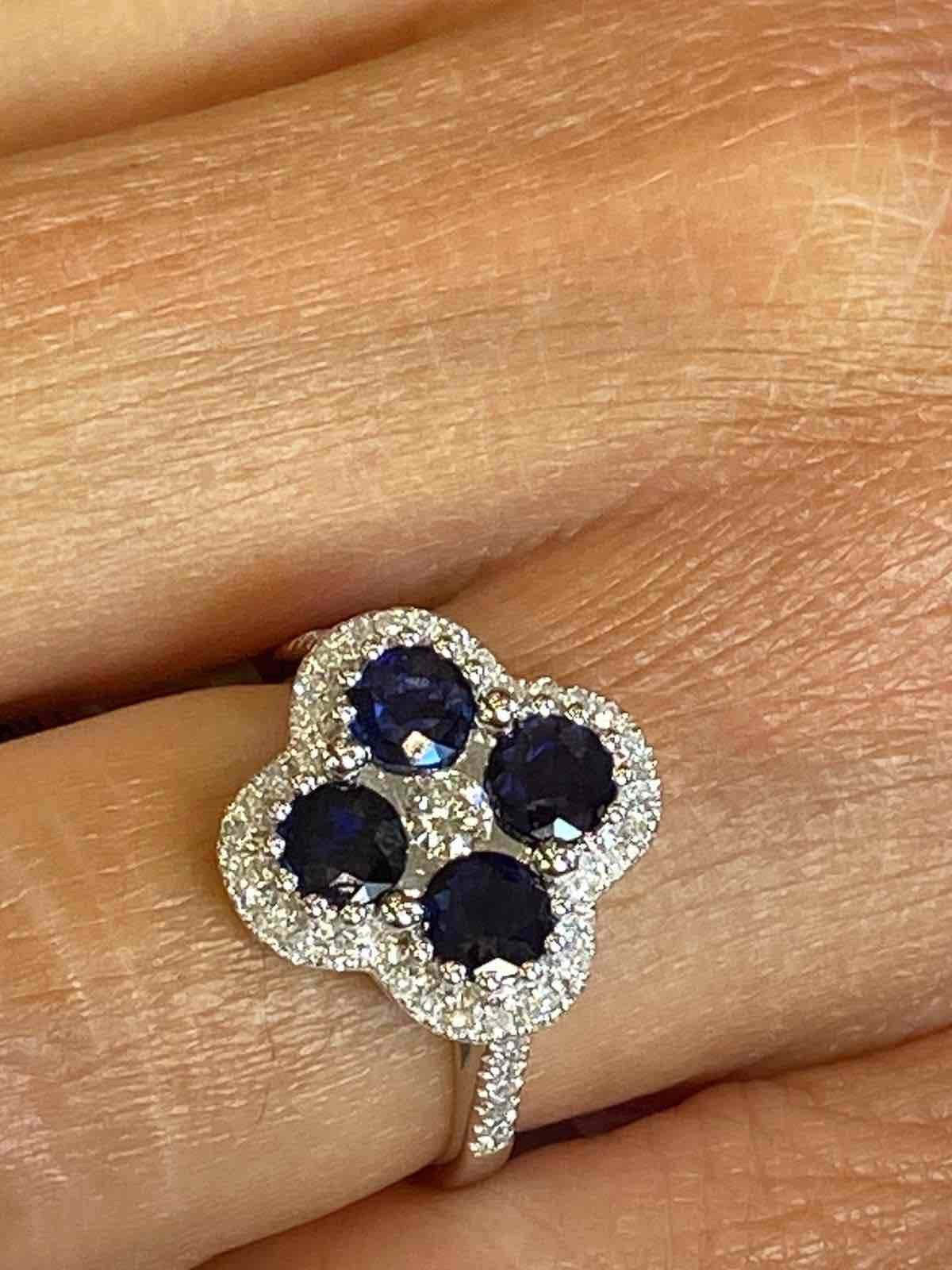 KAIOA, anillo de compromiso con diamante y zafiro - Roman Joyero