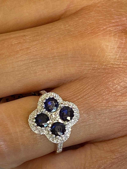 KAIOA, anillo de compromiso con diamante y zafiro - Roman Joyero
