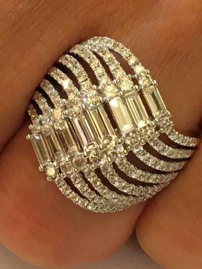 ANCORA, anillo de oro blanco y diamantes