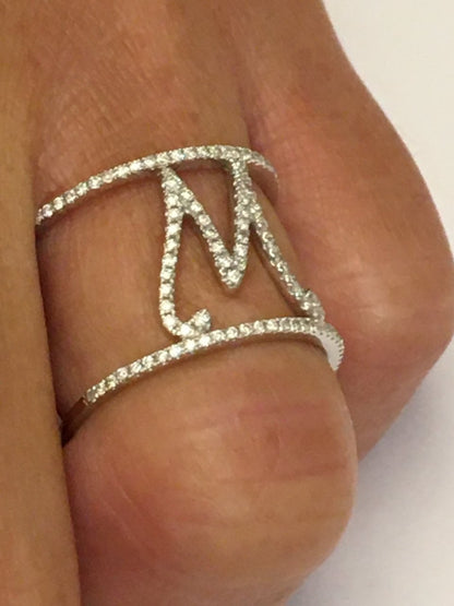 ALVISSO, anillo de oro blanco con diamantes - Roman Joyero