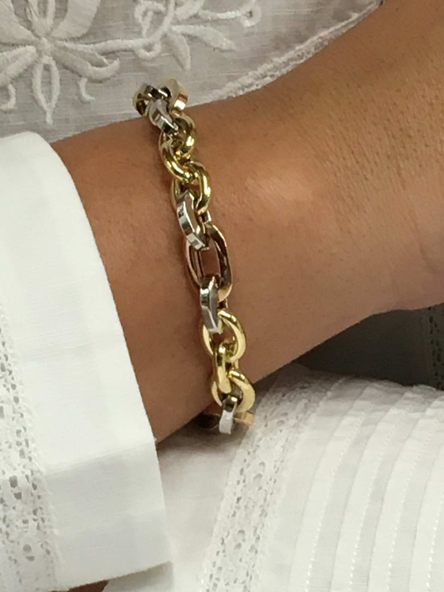 Pulsera BALIK eslabones en diferentes colores de oro de 18 ktes - Roman Joyero