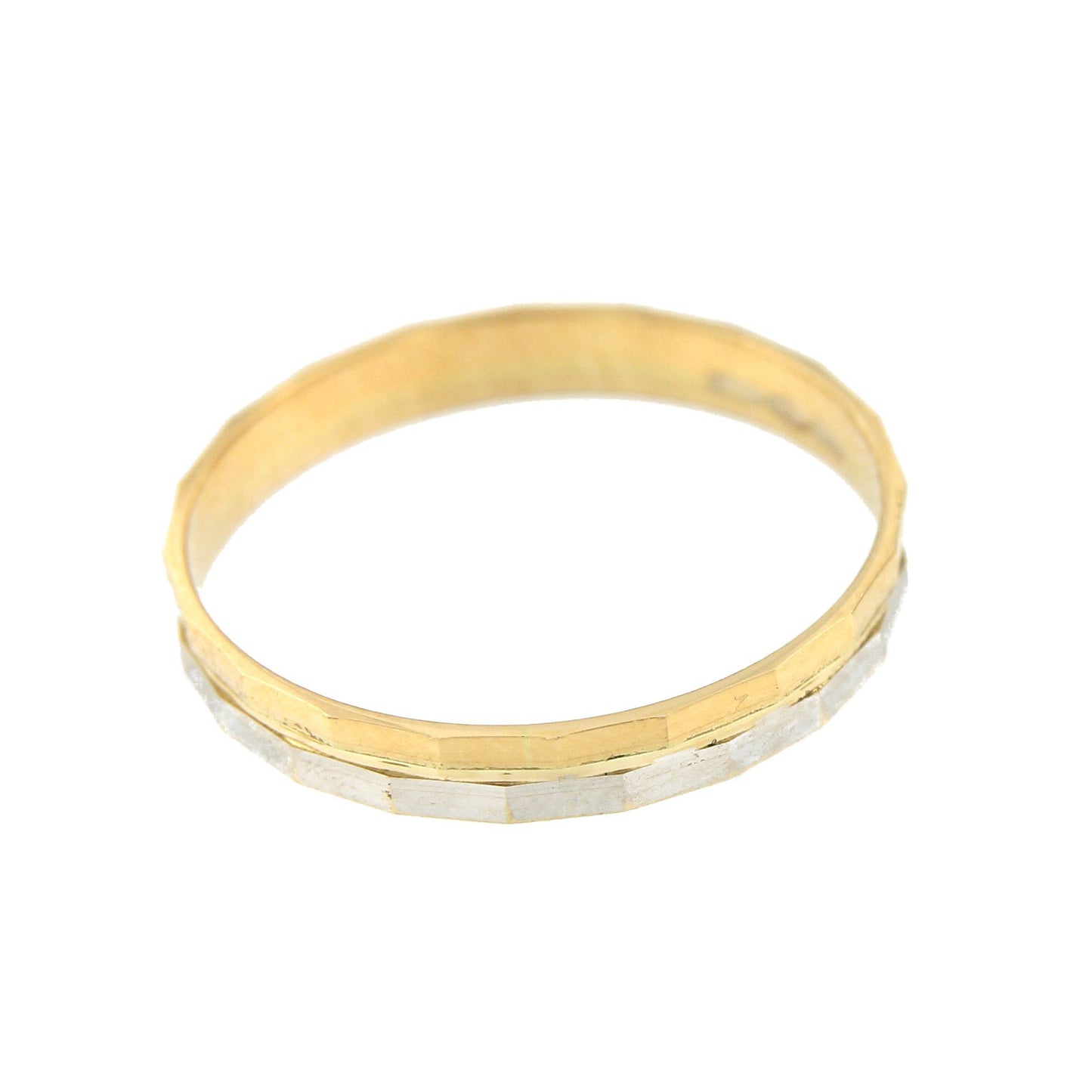 Alianza de boda ONUR oro de 18 kilates amarillo y blanco 3mm - Roman Joyero
