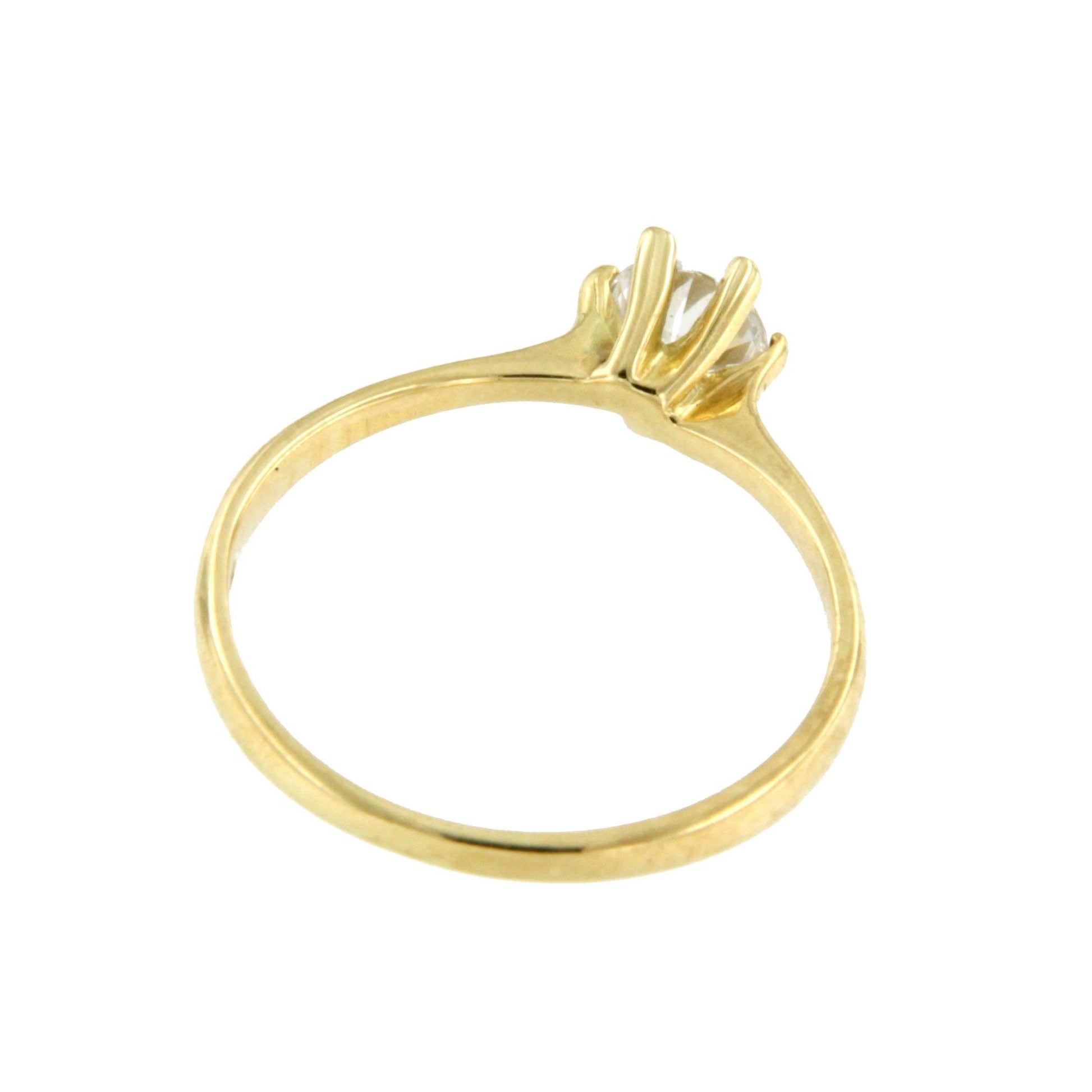 Anillo solitario KOREL en oro amarillo o blanco con circonita