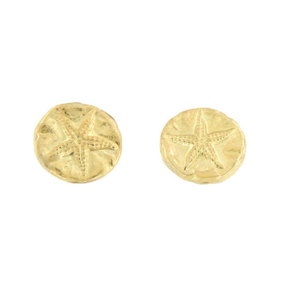 KARAMAN pendiente oro amarillo 18 ktes con estrellas de mar - Roman Joyero