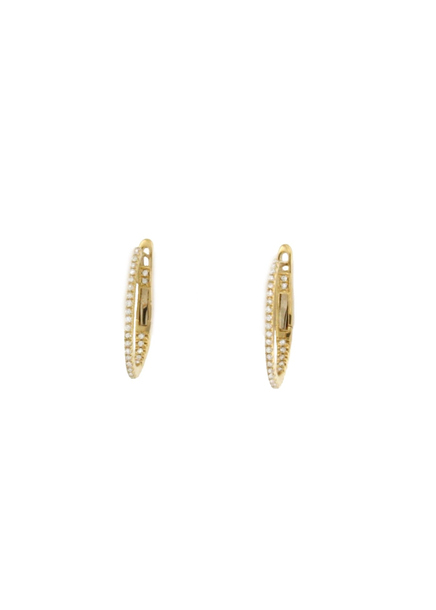 Pendientes argollas ZELIS en oro amarillo de 18 ktes con brillantes