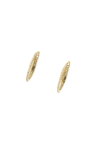 Pendientes argollas ZELIS en oro amarillo de 18 ktes con brillantes