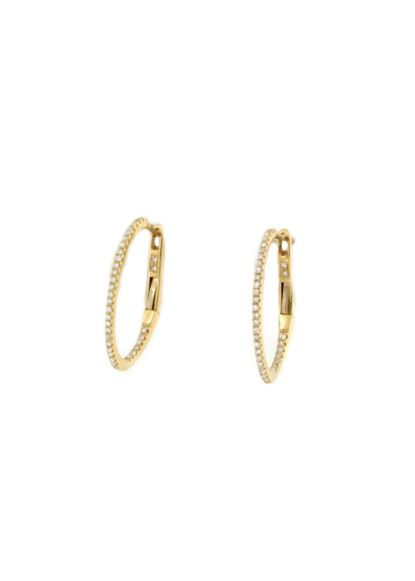 Pendientes argollas ZELIS en oro amarillo de 18 ktes con brillantes