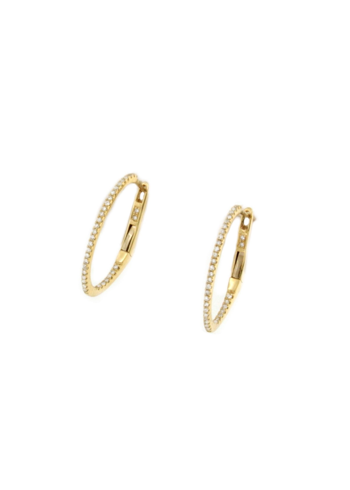 Pendientes argollas ZELIS en oro amarillo de 18 ktes con brillantes