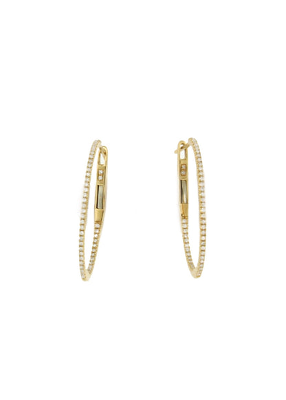 Pendientes argollas ZELIS en oro amarillo de 18 ktes con brillantes