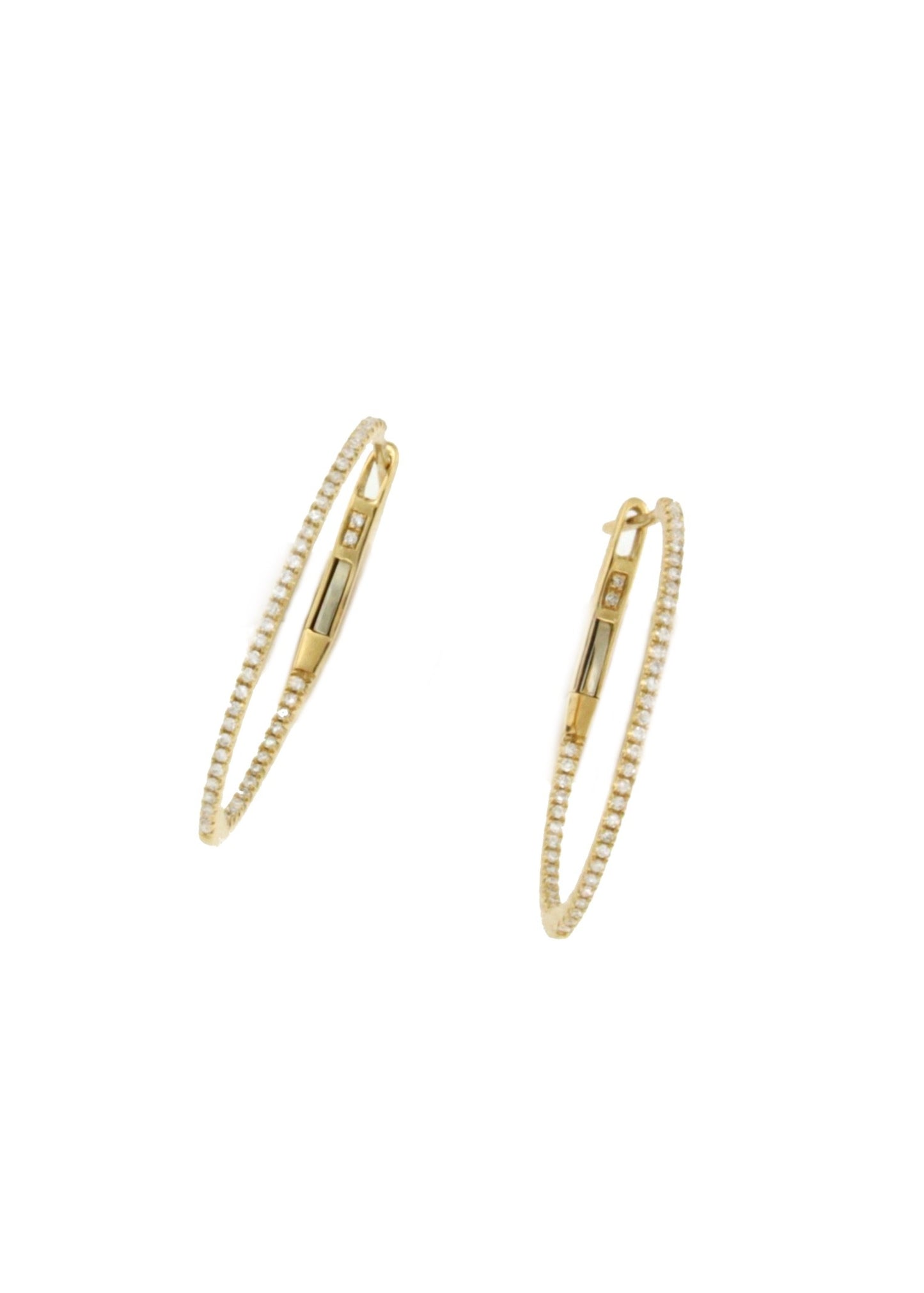 Pendientes argollas ZELIS en oro amarillo de 18 ktes con brillantes