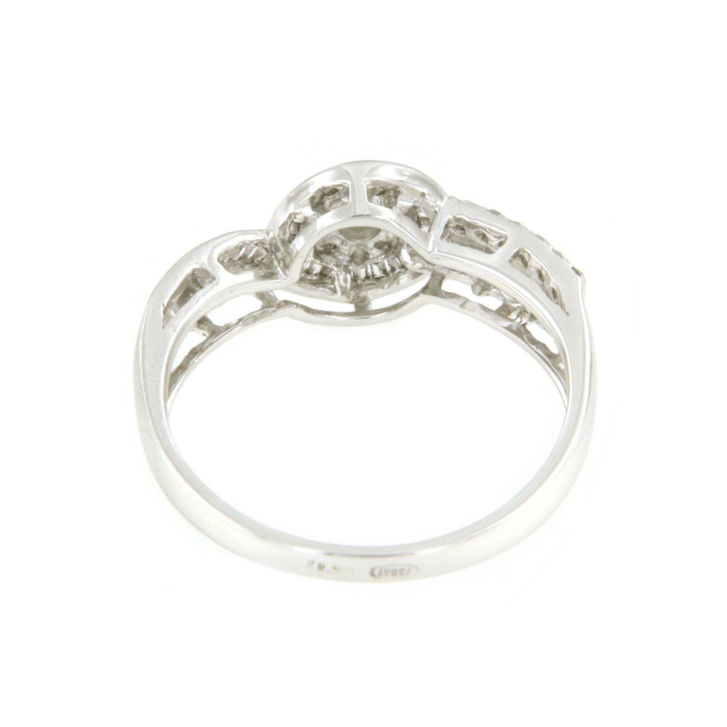 SIRACUSA anillo de brillantes y taipes en oro blanco de 18 ktes - Roman Joyero