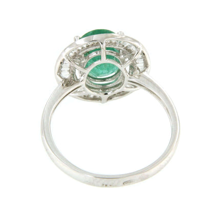 VALS anillo oro 18k de esmeralda rodeadas de taipes de brillantes