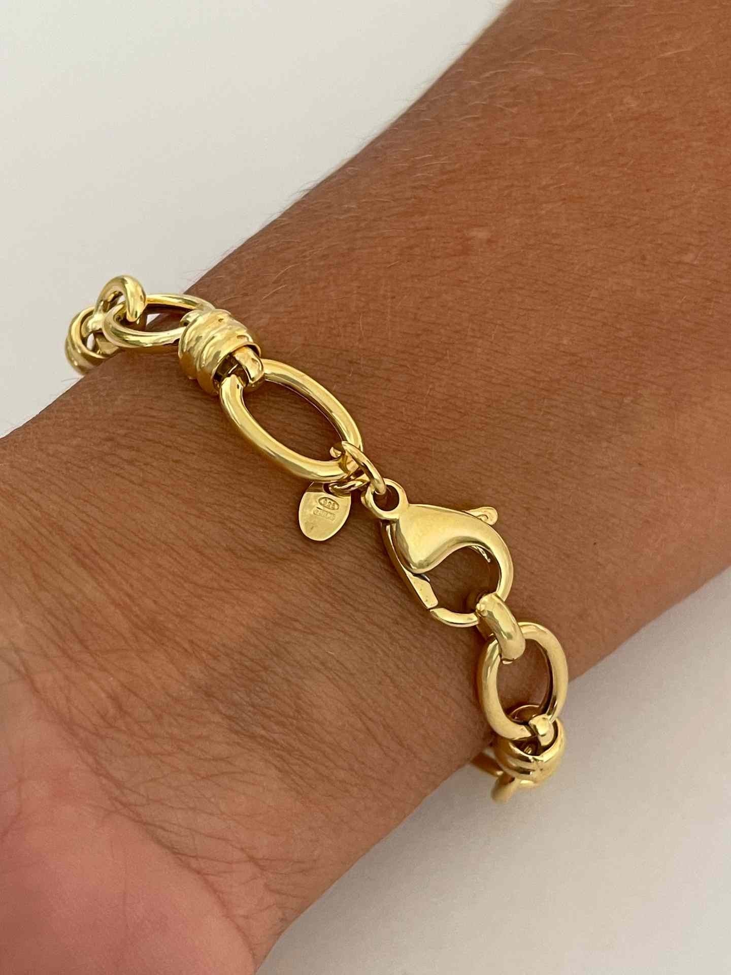 MACERATA pulsera plata 1ª ley bañada oro eslabones huecos