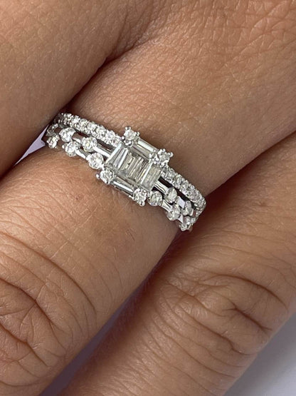CIDRA anillo de oro blanco con diamantes - Roman Joyero