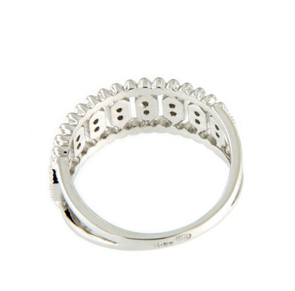 BECASINA anillo en oro blanco de 18 ktes con brillantes - Roman Joyero