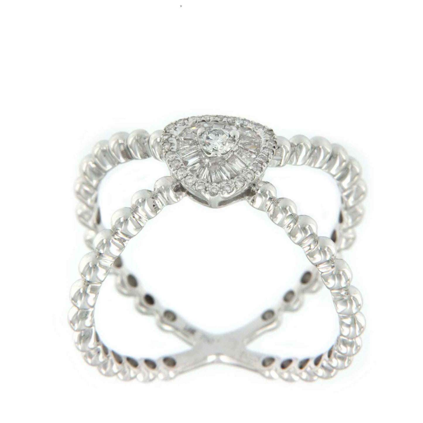 BETHSABE, anillo de oro blanco con diamantes - Roman Joyero