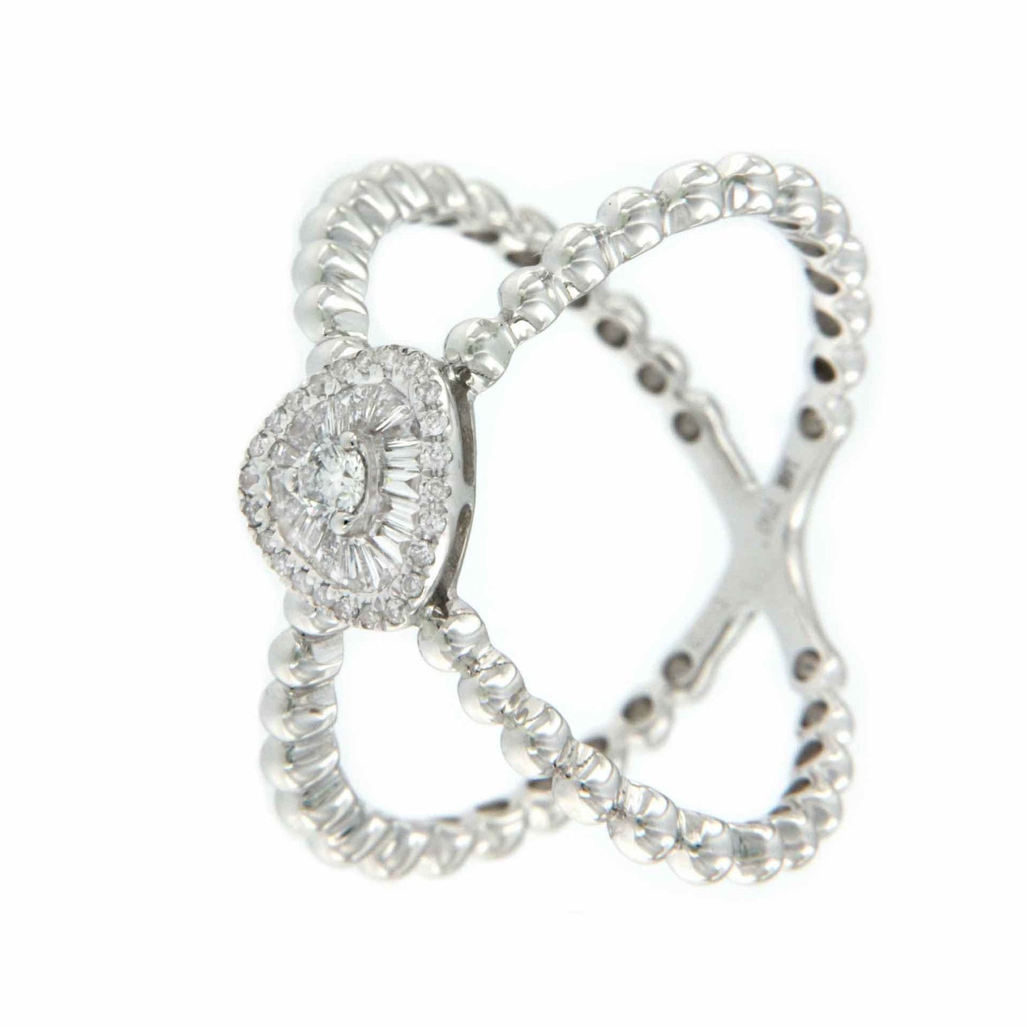 BETHSABE, anillo de oro blanco con diamantes - Roman Joyero