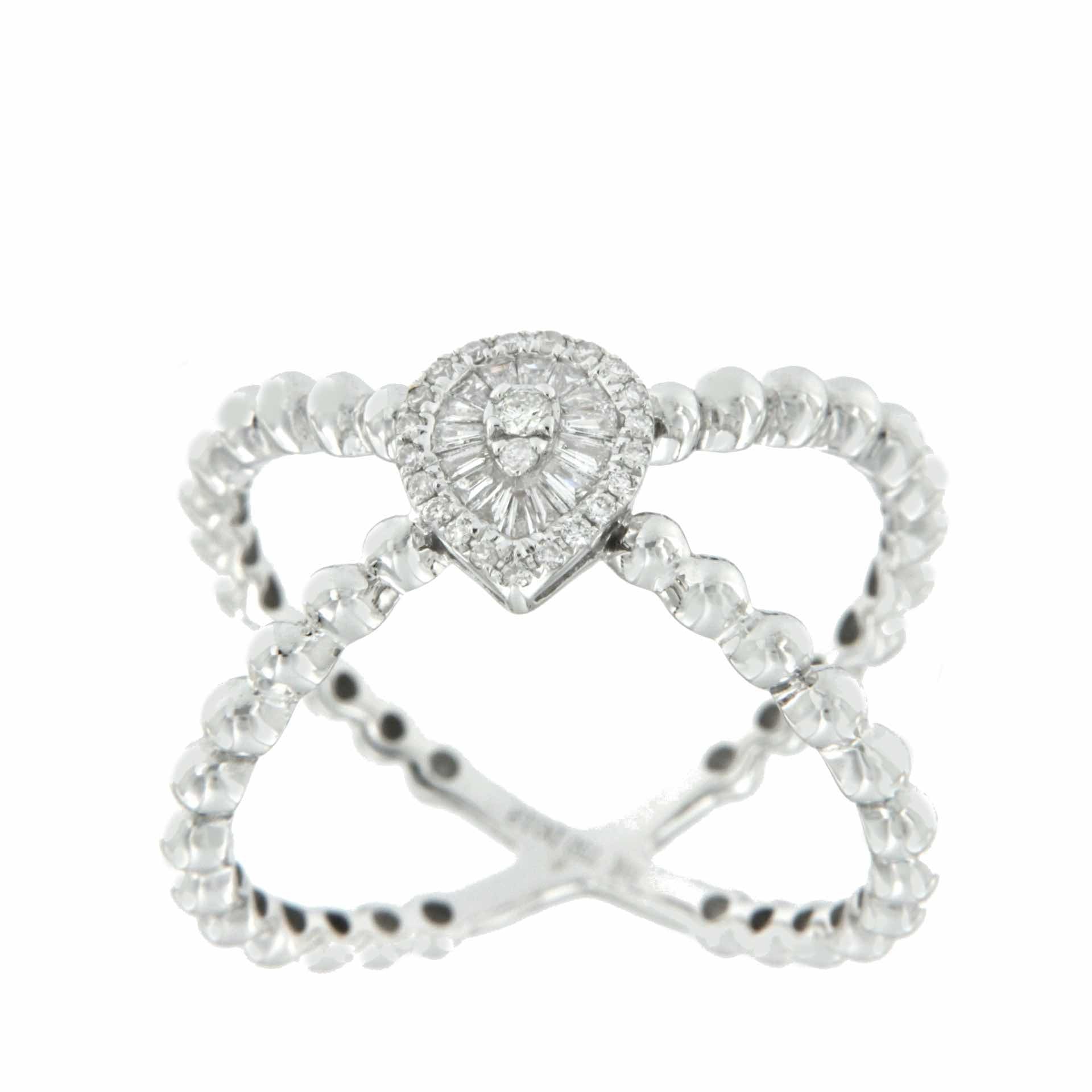 BAZINGA, anillo de oro blanco con diamantes - Roman Joyero
