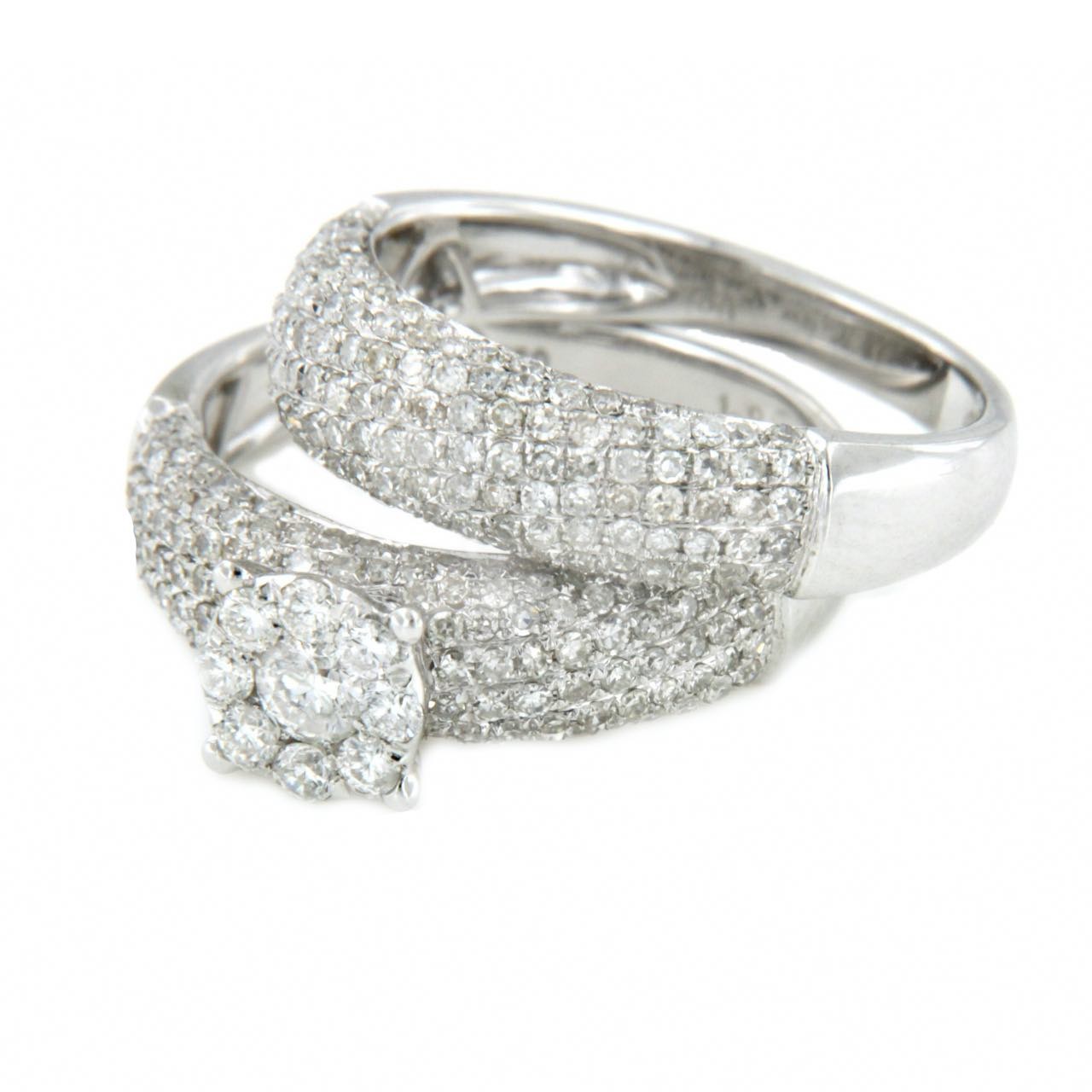OLIVIA, anillo de compromiso y alianza de oro con diamantes - Roman Joyero