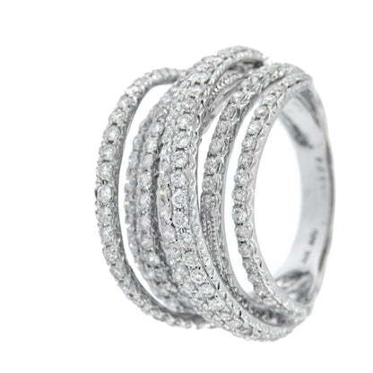GROTTA, anillo de oro con varios aros de diamantes.