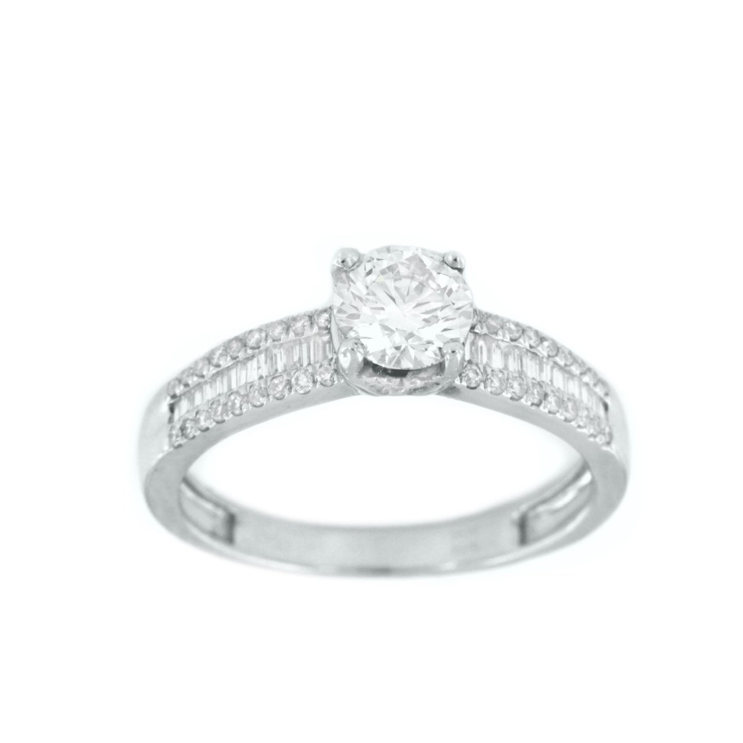 FRIAS, anillo solitario de oro blanco con diamantes - Roman Joyero