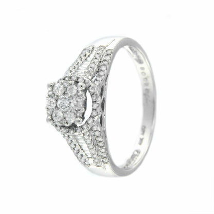 POMPEYA, anillo de oro blanco con diamantes - Roman Joyero